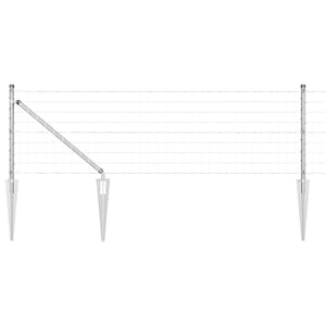 vidaXL Clôture avec poteaux Argenté 0,8 x 25 m Acier