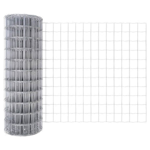 vidaXL Clôture avec poteaux Argenté 0,8 x 25 m Acier