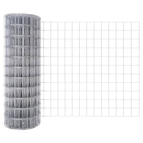 vidaXL Clôture avec poteaux Argenté 0,8 x 25 m Acier