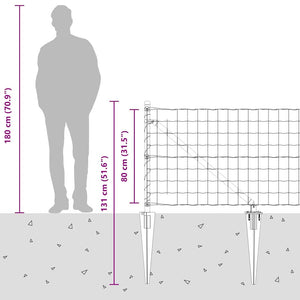 vidaXL Clôture avec poteaux Argenté 0,8 x 25 m Acier