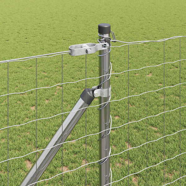 vidaXL Clôture avec poteaux Argenté 1,2 x 25 m Acier