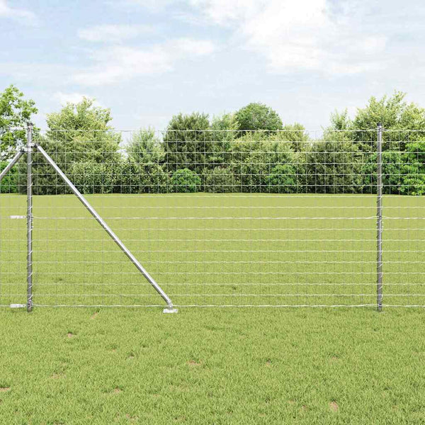 vidaXL Clôture avec poteaux Argenté 1,2 x 25 m Acier
