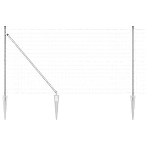 vidaXL Clôture avec poteaux Argenté 1,2 x 25 m Acier