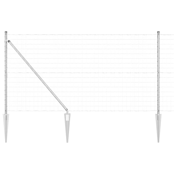 vidaXL Clôture avec poteaux Argenté 1,2 x 25 m Acier
