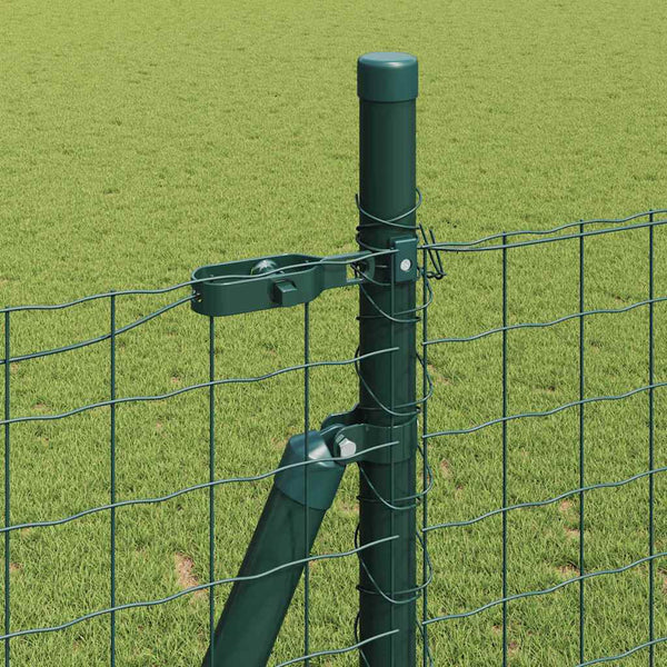 vidaXL Clôture avec poteaux vert 1,6 x 10 m acier