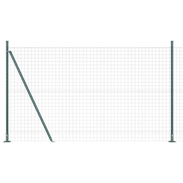 vidaXL Clôture avec poteaux vert 1,6 x 10 m acier