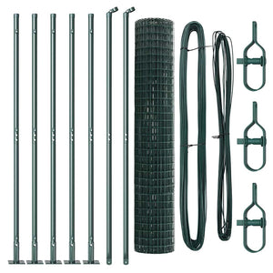 vidaXL Clôture avec poteaux vert 1,6 x 10 m acier