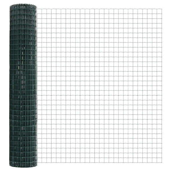 vidaXL Clôture avec poteaux vert 1,6 x 10 m acier