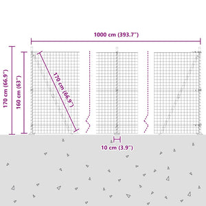 vidaXL Clôture avec poteaux vert 1,6 x 10 m acier