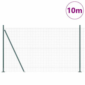 vidaXL Clôture avec poteaux vert 1,6 x 10 m acier