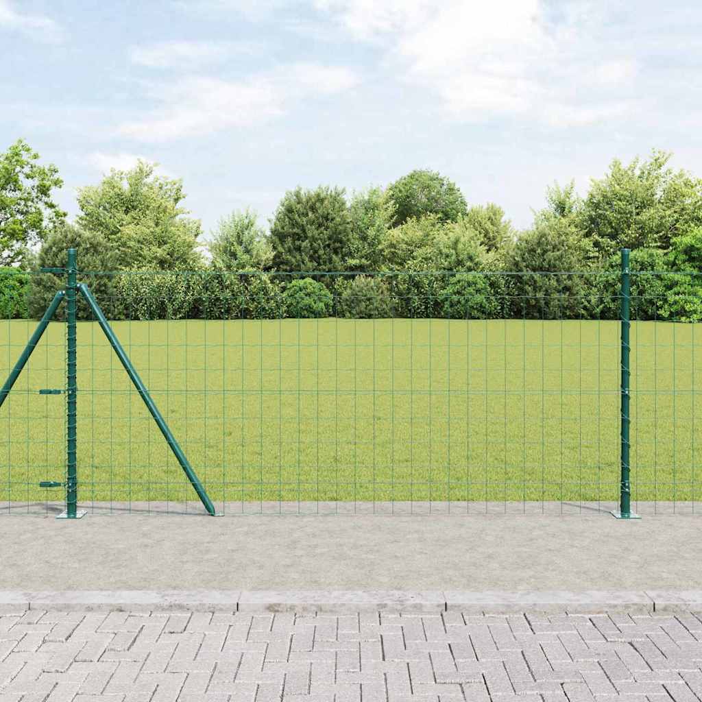 Grüner Zaun mit Pfosten 0,8x10m