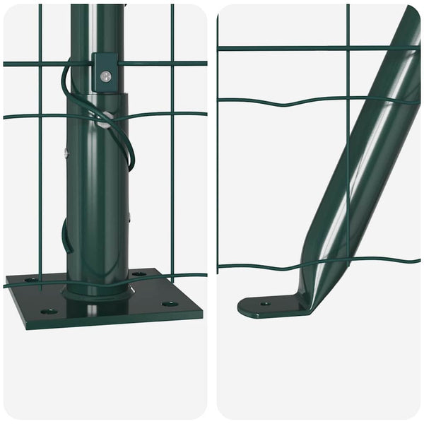 Grüner Zaun mit Pfosten 1,2x10m