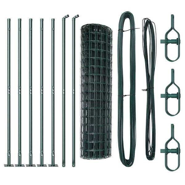 Grüner Zaun mit Pfosten 1,2x10m