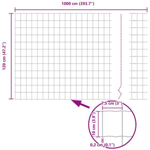 Grüner Zaun mit Pfosten 1,2x10m