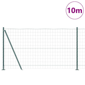 Grüner Zaun mit Pfosten 1,2x10m