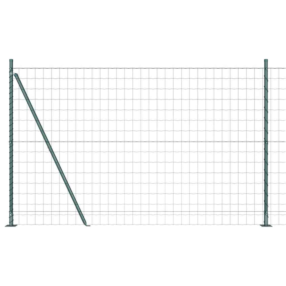 vidaXL Fence with Posts Green 1.5 x 10 m Steel and PVC
