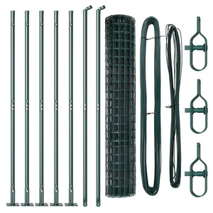 Grüner Zaun mit Pfosten 1,5x10m