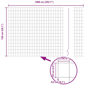 Grüner Zaun mit Pfosten 1,5x10m