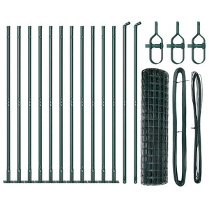 Grüner Zaun mit Pfosten 0,8x25m