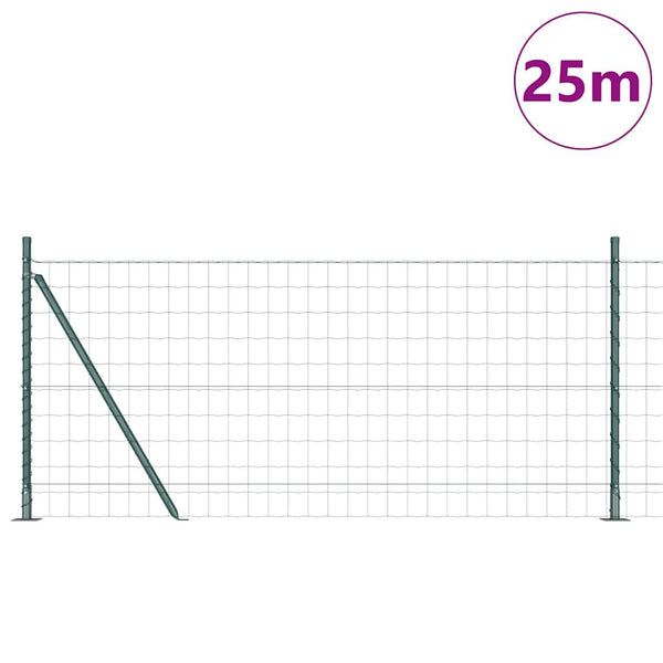 Grüner Zaun mit Pfosten 0,8x25m
