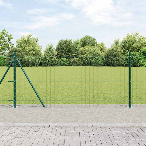 Grüner Zaun mit Pfosten 1 x 25 m