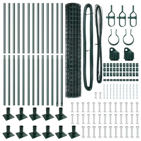 Grüner Zaun mit Pfosten 1,2x25m