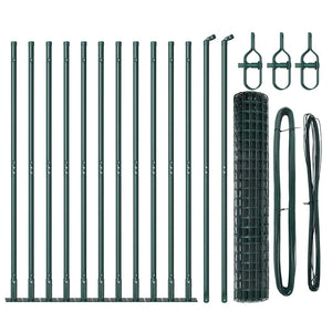 Grüner Zaun mit Pfosten 1,2x25m