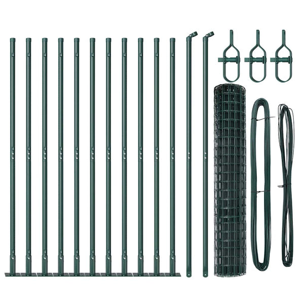 Grüner Zaun mit Pfosten 1,2x25m