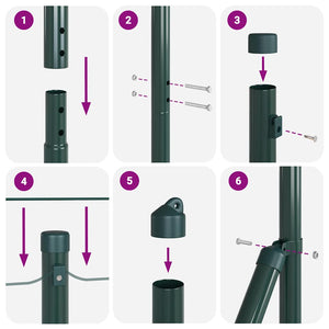 Grüner Zaun mit Pfosten 1,2x25m