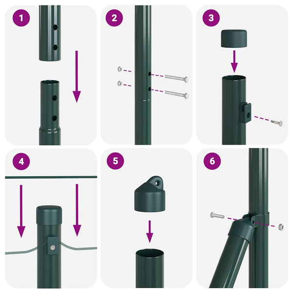 Grüner Zaun mit Pfosten 1,2x25m