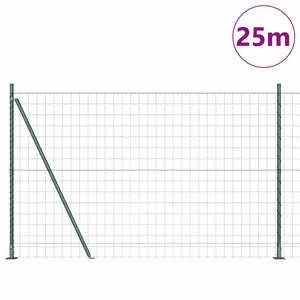 Grüner Zaun mit Pfosten 1,2x25m