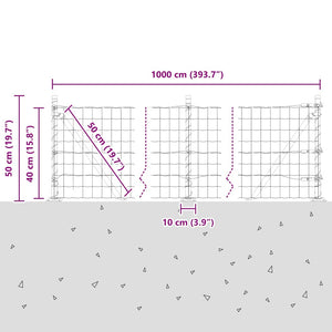 Grüner Zaun mit Pfosten 0,4x10m