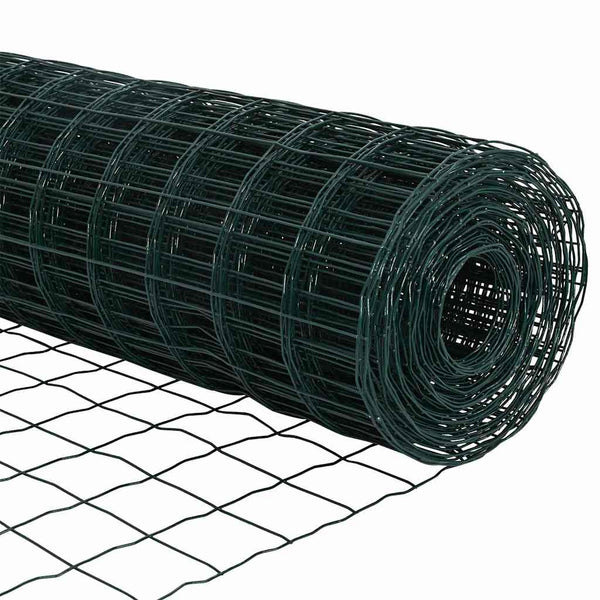 Grüner Stahlzaun mit Pfosten 0,8x10m