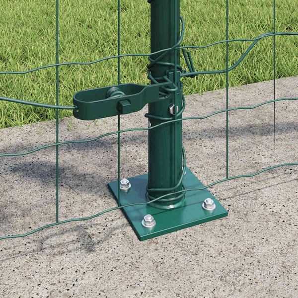 Grüner Stahlzaun mit Pfosten 1 x 10 m