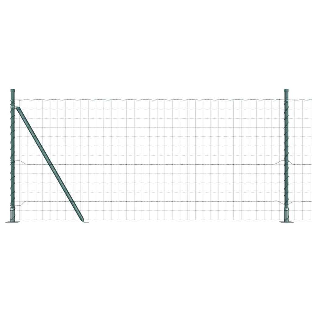 vidaXL Fence with Posts Green 1 x 10 m Steel