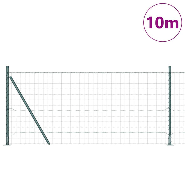 Grüner Stahlzaun mit Pfosten 1 x 10 m
