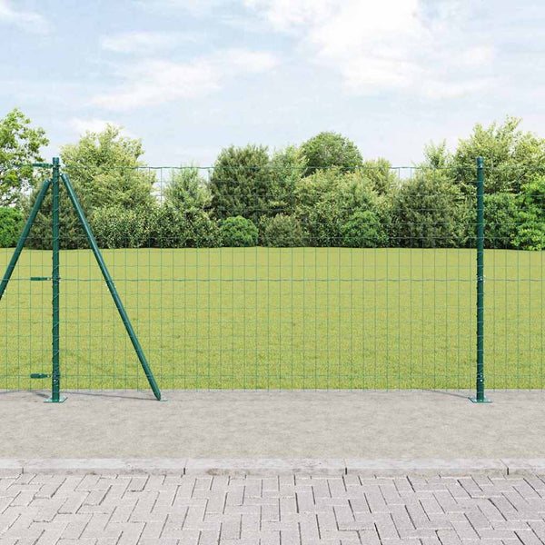 Grüner Stahlzaun mit Pfosten 1,2 x 10 m