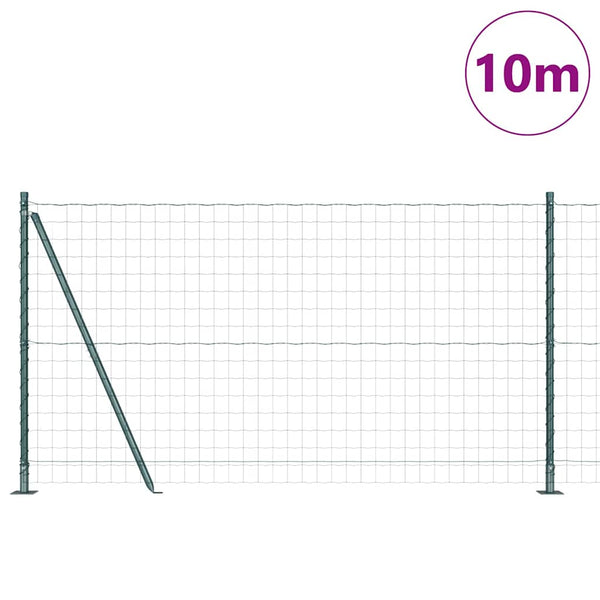 Grüner Stahlzaun mit Pfosten 1,2 x 10 m