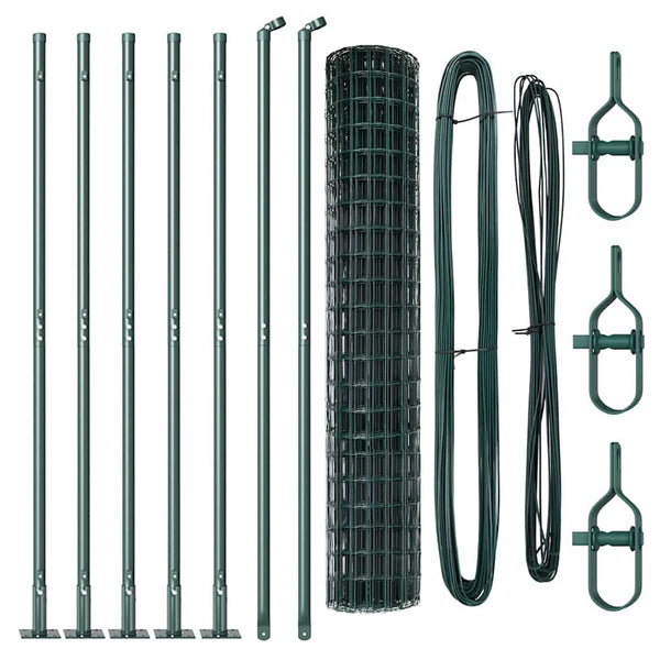 Grüner Zaun mit Pfosten 1,4x10m