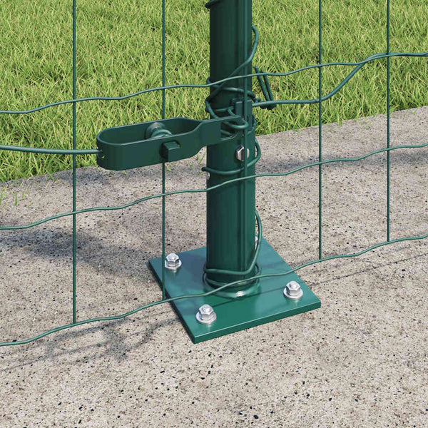 Grüner Stahlzaun mit Pfosten 1,5 x 10 m