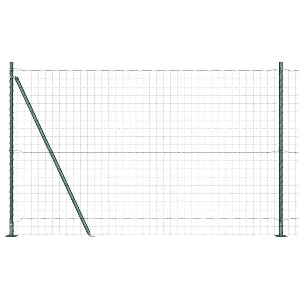 Grüner Stahlzaun mit Pfosten 1,5 x 10 m
