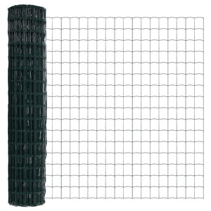 Grüner Stahlzaun mit Pfosten 1,5 x 10 m