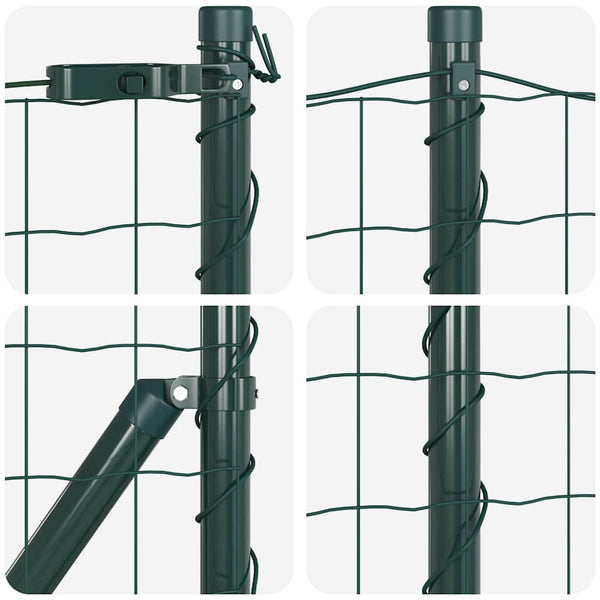 Grüner Zaun mit Pfosten 0,4x25m