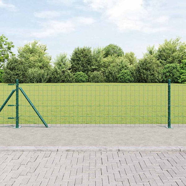 Grüner Zaun mit Pfosten 0,4x25m
