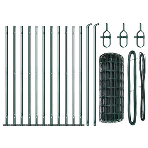Grüner Zaun mit Pfosten 0,4x25m