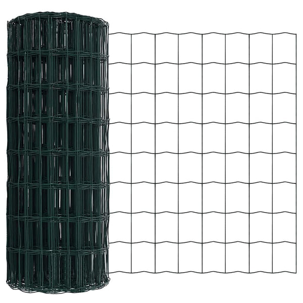Grüner Zaun mit Pfosten 0,4x25m