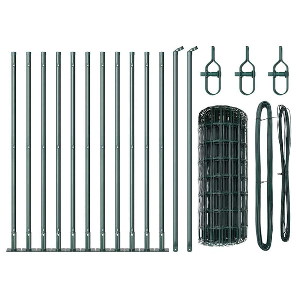 Grüner Zaun mit Pfosten 0,6x25m