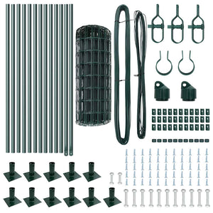 Grüner Zaun mit Pfosten 0,6x25m
