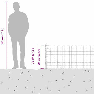 Grüner Zaun mit Pfosten 0,6x25m