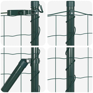 Grüner Stahlzaun mit Pfosten 0,8x25m